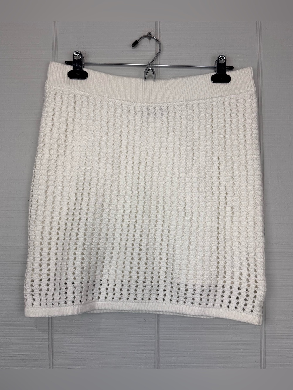 Gap White Knit Crochet Sweater Mini Skirt Summer Beach Ocean Pool Size M